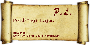 Polányi Lajos névjegykártya